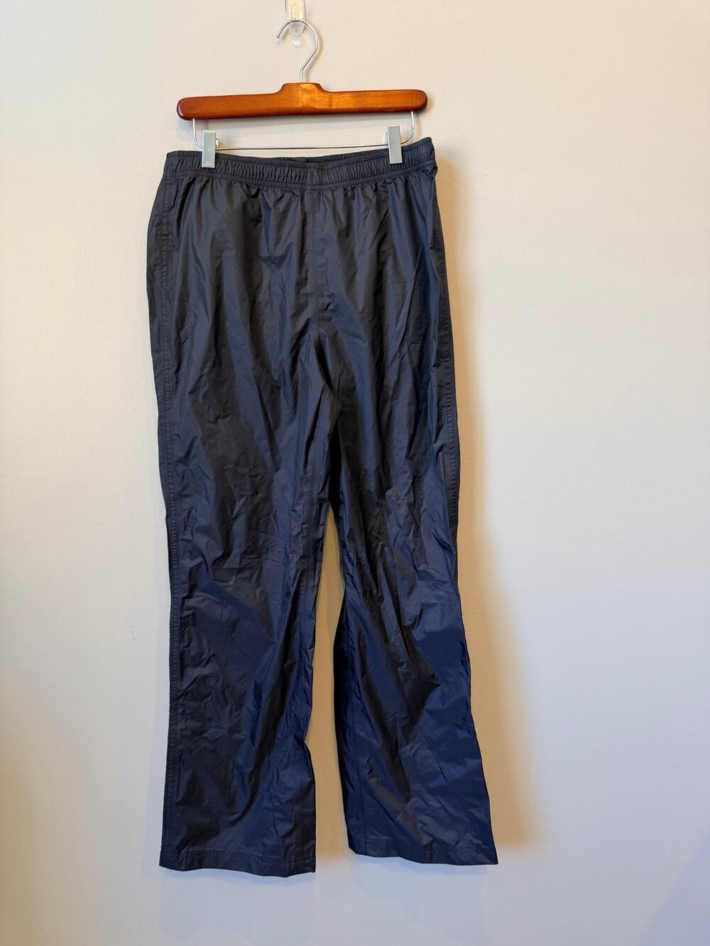 L.L. Bean 268268 Men's Small Reg Black TEK Waterproof Nylon Packable Rain Pants